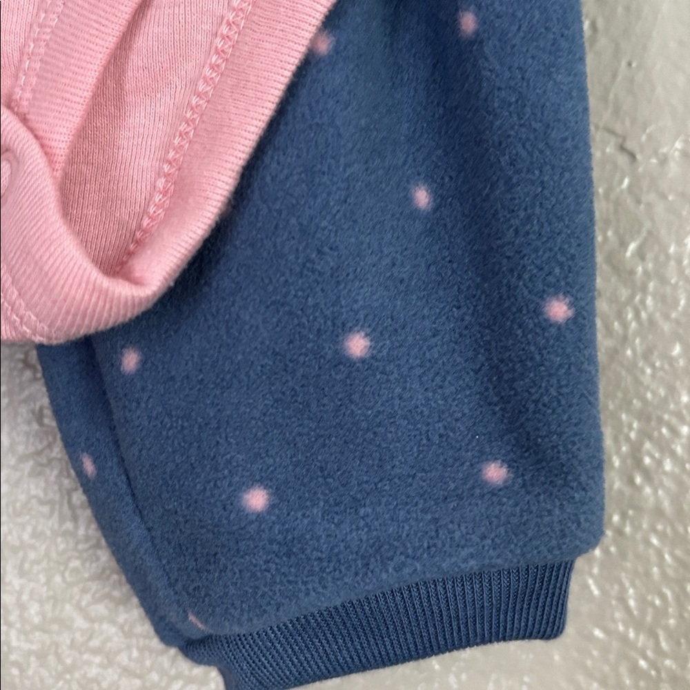 Baby Girl Carter’s Navy Heart 3-Piece Fleece Set 3mo Valentines - Picture 2 of 8